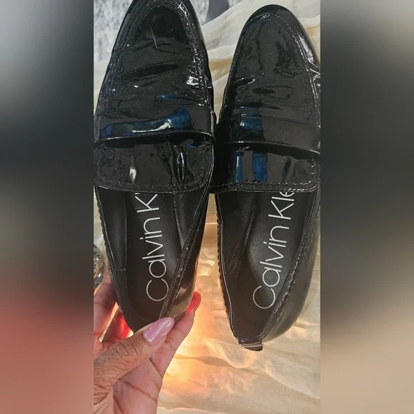Black Patent Leather Calvin Klein soft loafers 7.5 - Picture 7 of 9